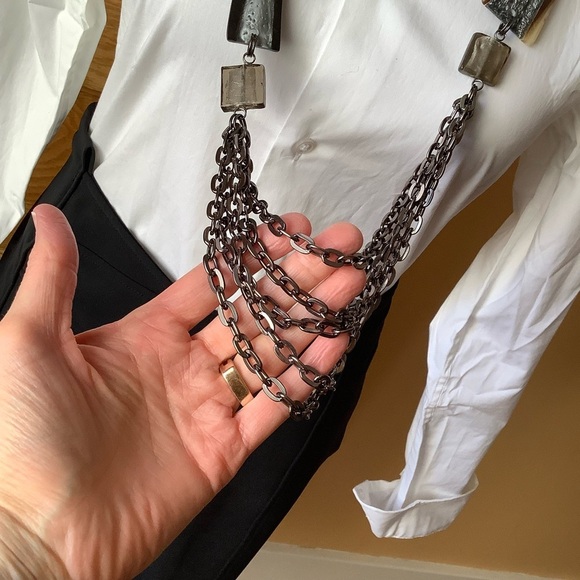 Edgy Multi-Chain Statement Necklace - Picture 5 of 9